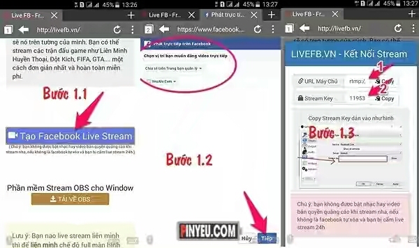 Hướng dẫn Live Stream màn hình điện thoại lên Facebook